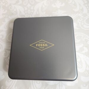 Fossil Gray Metal Tin